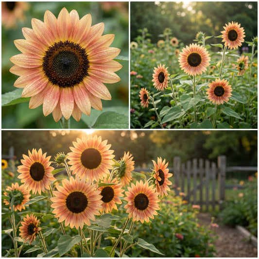 Procut Peach Sunflower Helianthus Annuus – Annual Flower Seeds