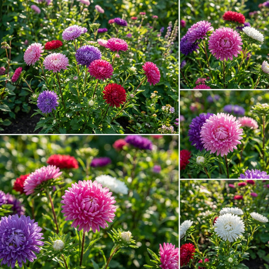 Aster Starlight Mixed Colors Callistephus Chinensis – Vibrant Garden Flower Seeds
