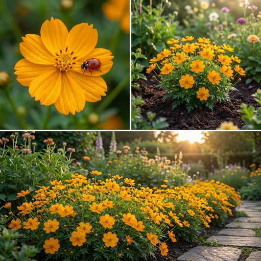 Cosmos Sulphur Ladybird Gold Dwarf – Bright Garden Flower Seeds