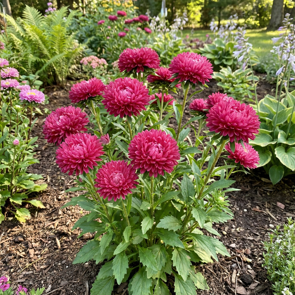 Aster Gremlin Dark Rose Double Callistephus Chinensis – Garden Flower Seeds