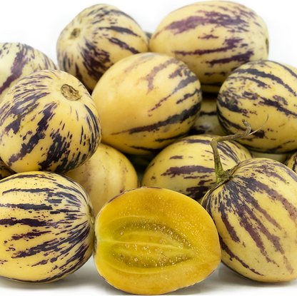 Pepino ‘Vista Striped’ Seeds – Heirloom, Non-GMO, Striped Melon-Pear Variety for Planting