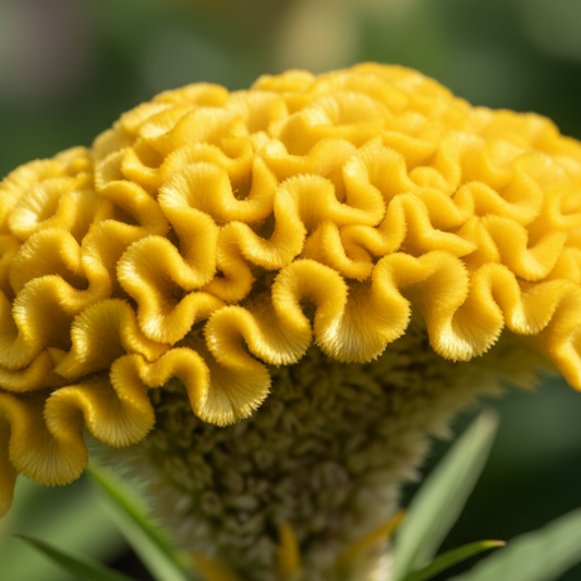 Celosia Yellow Cockscomb Flower size 2000*2000
