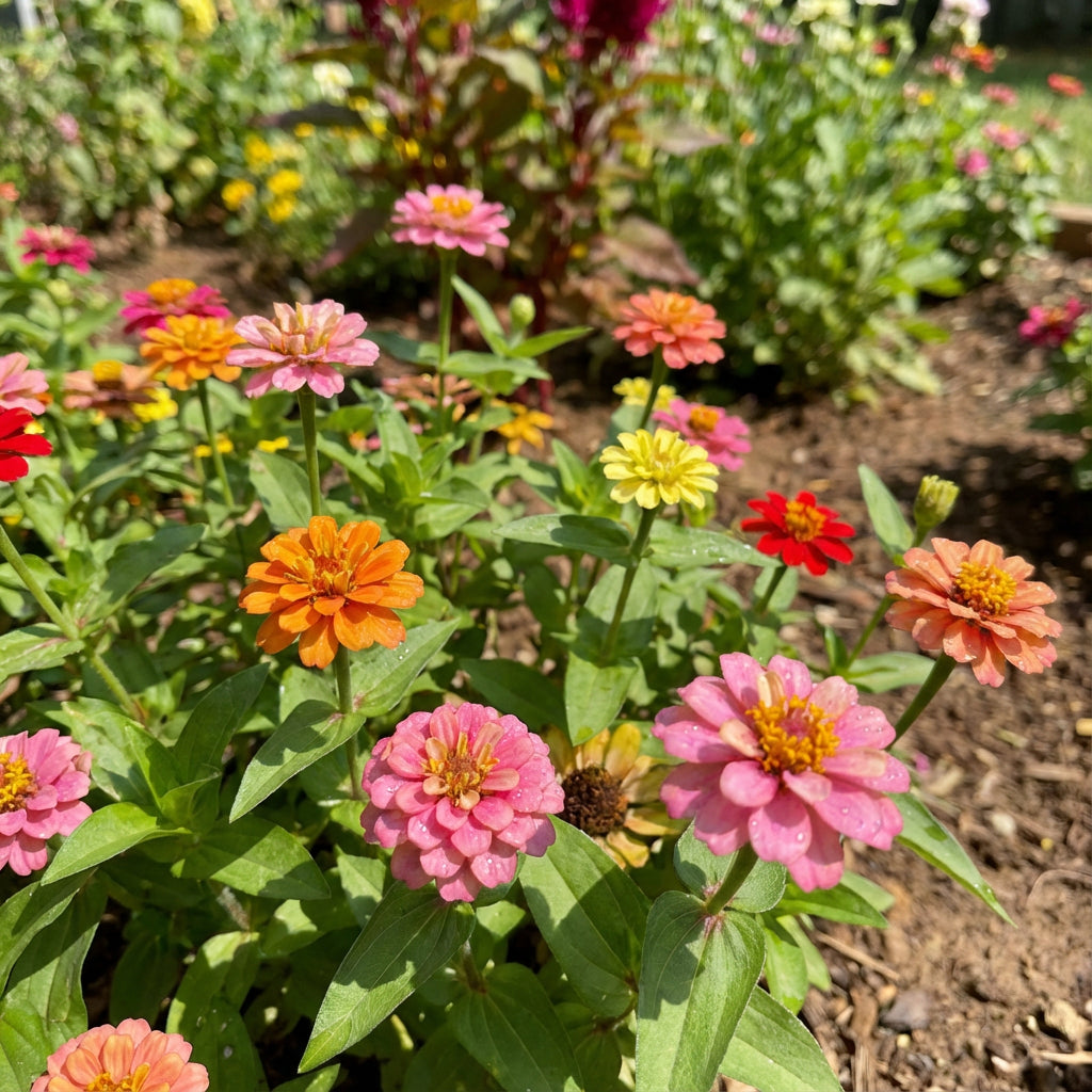 Zinnia Dwarf Thumbelina Mix Zinnia Elegans – Compact Colorful Garden Flower Seeds