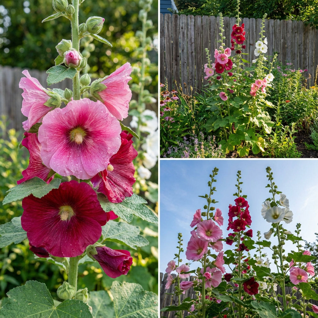 Hollyhock Alcea Rosea – Single Color Mix Pollinator Flower Seeds