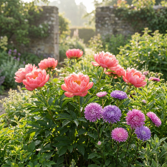 Aster Paeony Duchess Coral Rose Callistephus Chinensis – Dwarf Garden Flower Seeds