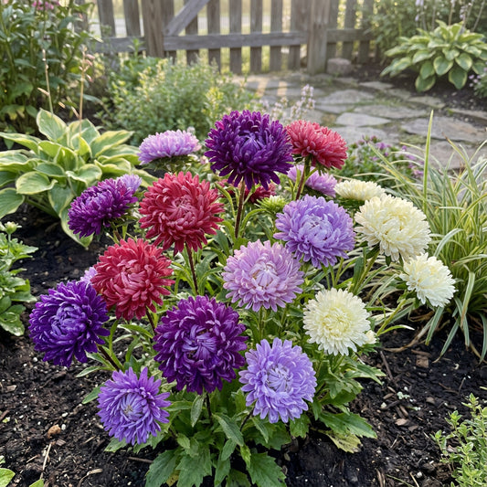 Aster Gremlin Mixed Colors Double Callistephus Chinensis – Dwarf Garden Flower Seeds