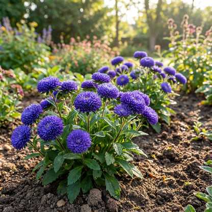 Aster Pompon Blue Moon Callistephus Chinensis – Dwarf Garden Flower Seeds