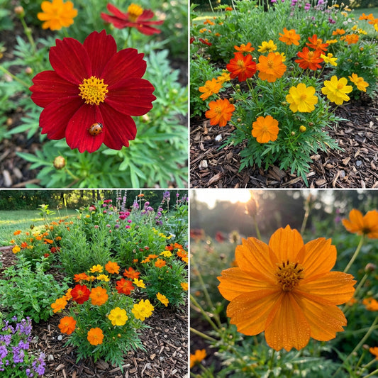 Cosmos Sulphur Ladybird Red Dwarf Cosmos Sulphureus – Compact Garden Flower Seeds