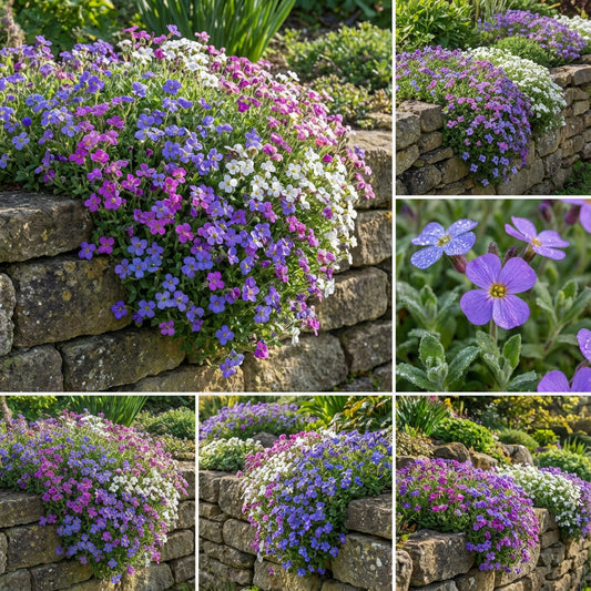 Aubrieta Rock Cress Cascade Mix Aubrieta Hybrida – Hardy Garden Flower Seeds