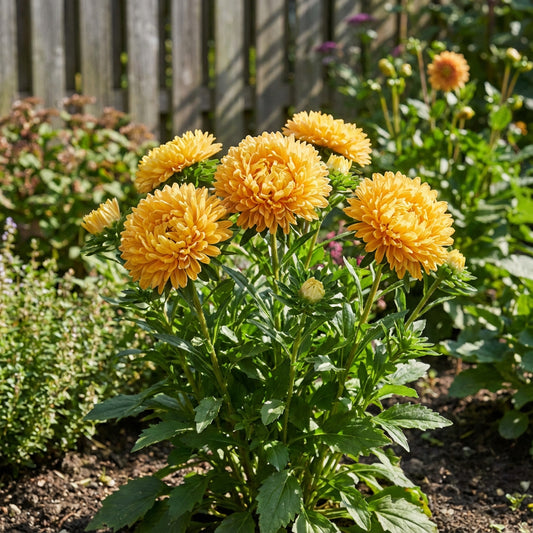 Aster Paeony Duchess Yellow Callistephus Chinensis – Dwarf Garden Flower Seeds