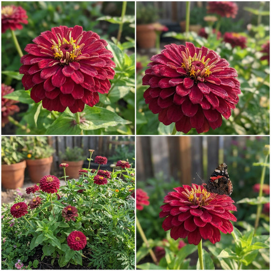 Zinnia Cherry Queen Zinnia Elegans – Colorful Garden Flower Seeds