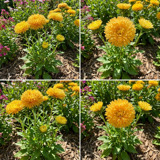 Aster Gremlin Yellow Double Callistephus Chinensis – Dwarf Garden Flower Seeds