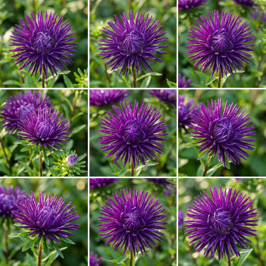 Aster Needle Unicum Violet Callistephus Chinensis – Dwarf Garden Flower Seeds