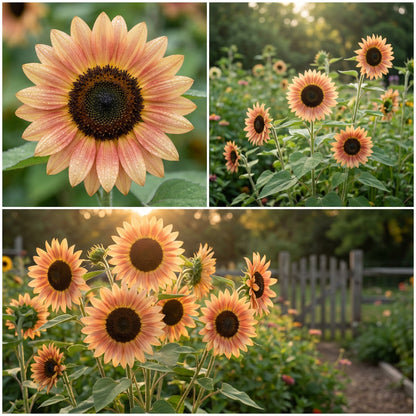 Procut Peach Sunflower Helianthus Annuus – Annual Flower Seeds