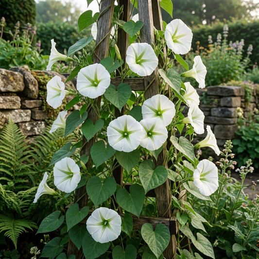 Whitestar Morning Glory – Garden Flower Seeds