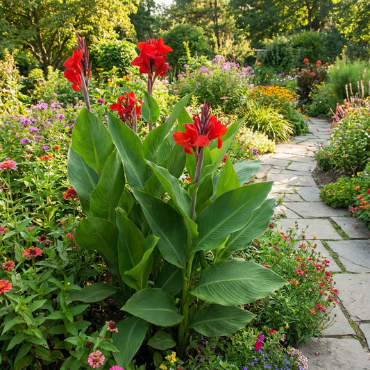 Red Canna Indica Indian Shot Brilliant Very Showy Homegrown – Flower