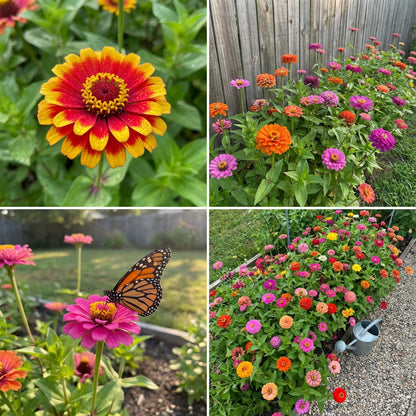 California Giants Zinnia Mix – Large Colorful Flower Seeds