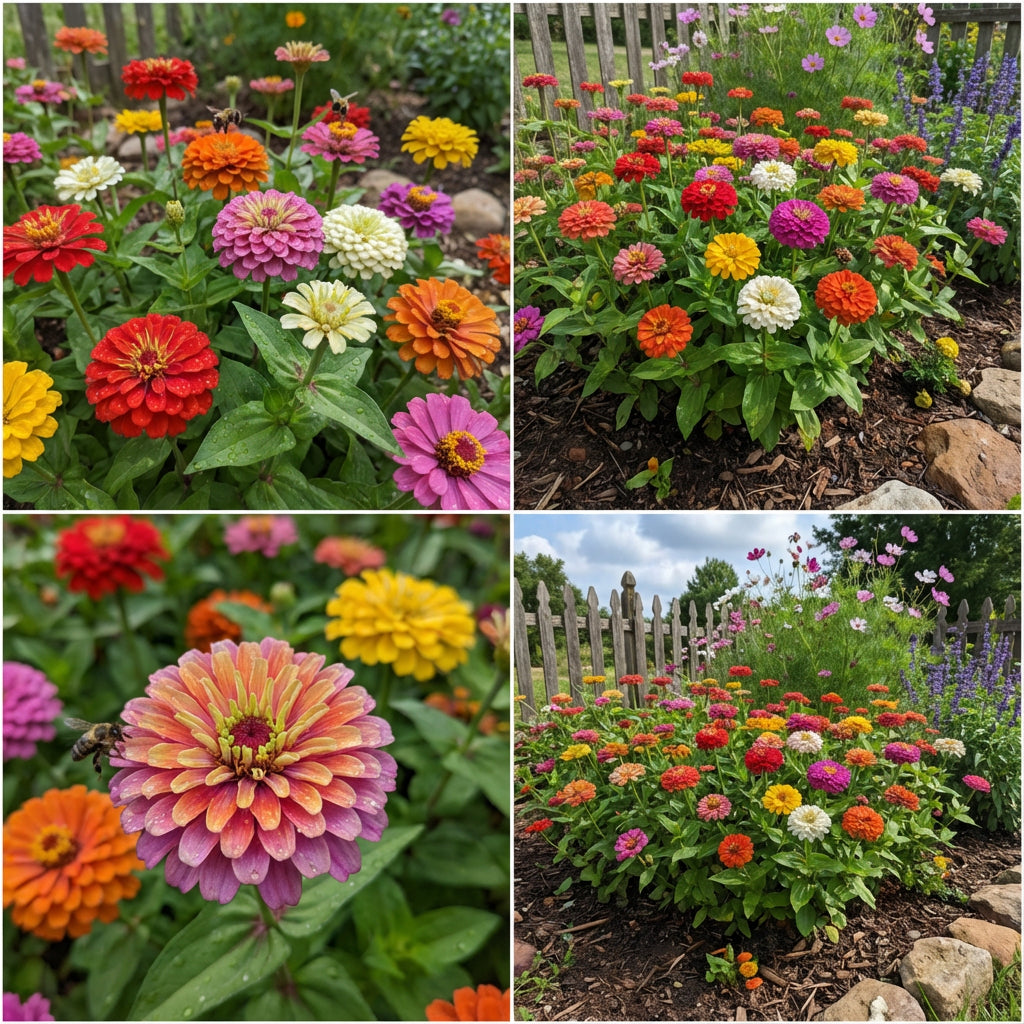 California Giants Zinnia Mix – Large Colorful Flower Seeds