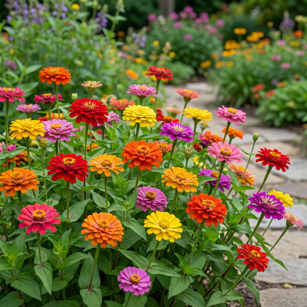 California Giants Zinnia Mix – Large Colorful Flower Seeds