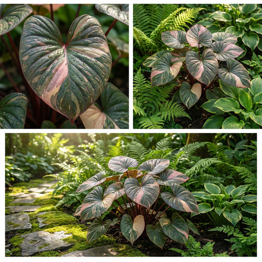 Real Pict Homalomena Pink Diamond – Flower Seeds Perennial