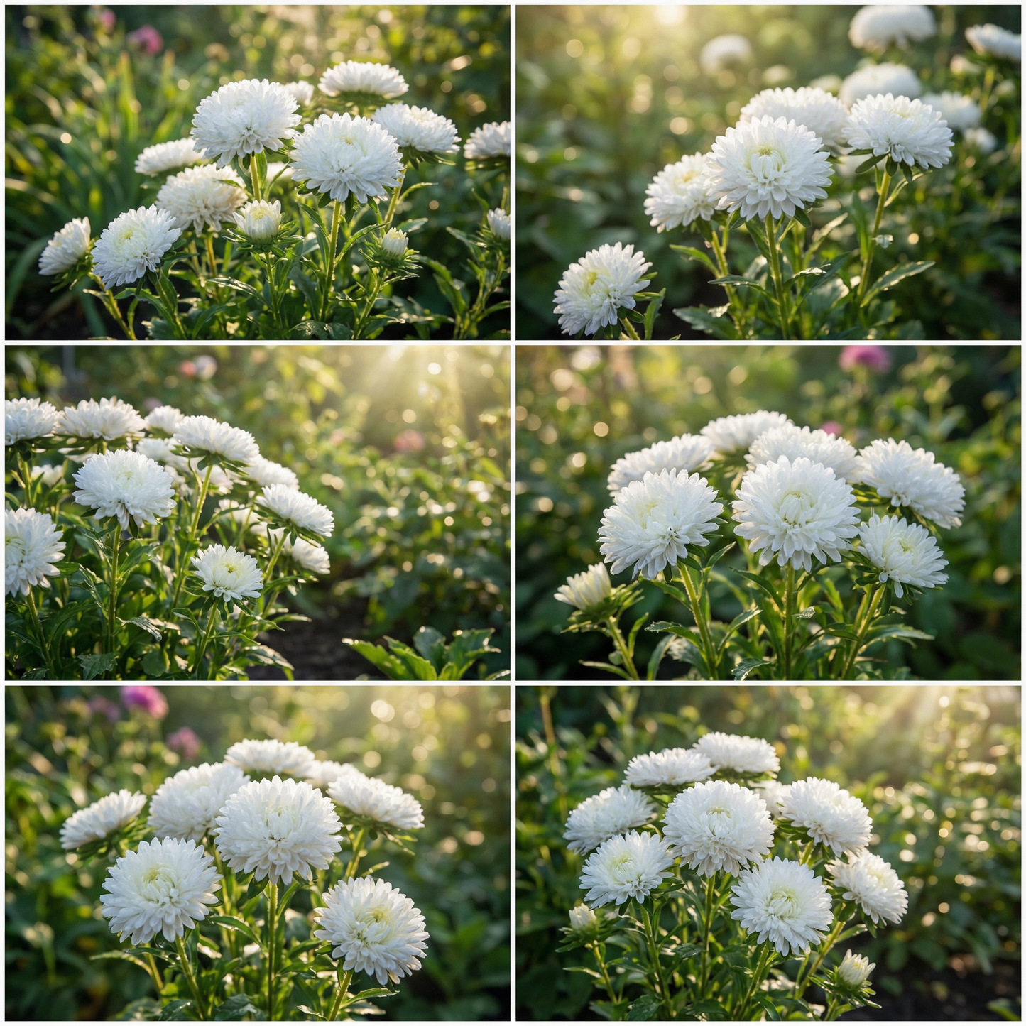 Aster Callistephus Chinensis – Pompon White Flower Seeds