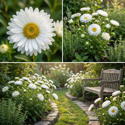 Aster Callistephus Chinensis – Milady White Dwarf Flower Seeds