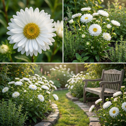 Aster Callistephus Chinensis – Milady White Dwarf Flower Seeds