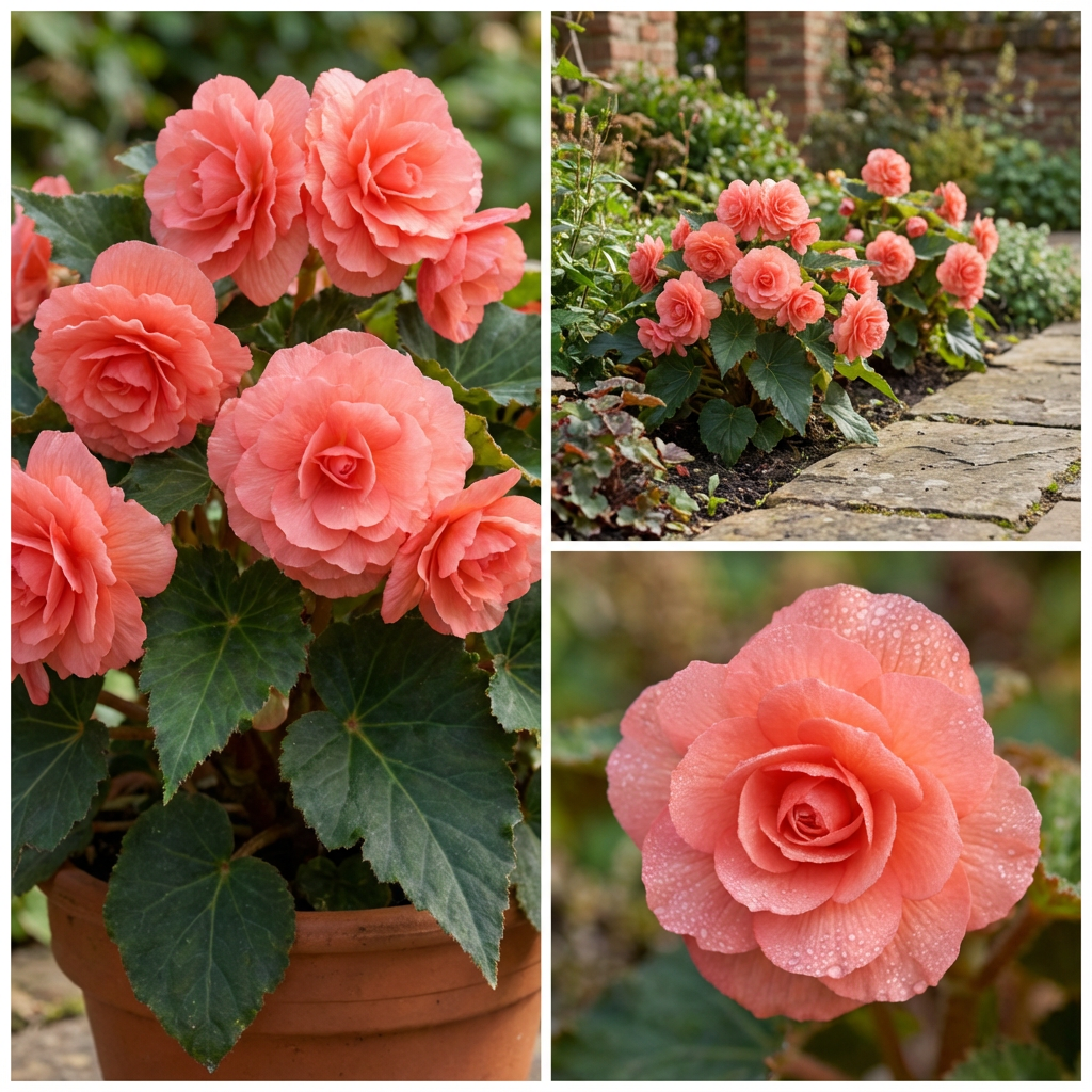 Begonia Begonia Tuberosa – Tuberous Double Salmon Pink Flower Seeds