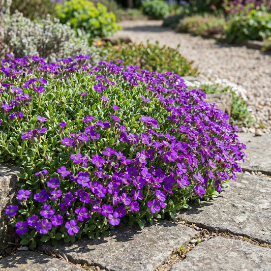 Aubrieta Rock Cress Cascade Purple Aubrieta Hybrida Superbissima – Groundcover Flower Seeds