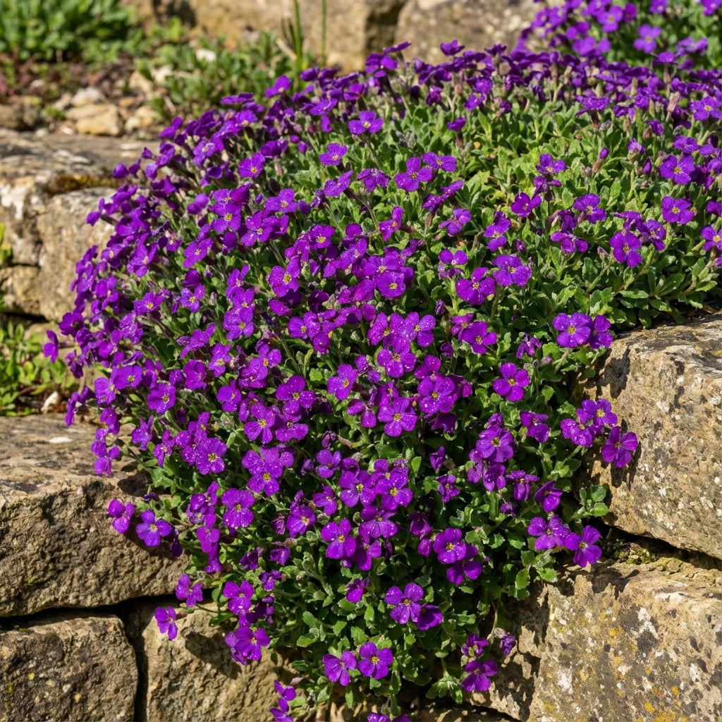 Aubrieta Rock Cress Cascade Purple Aubrieta Hybrida Superbissima – Groundcover Flower Seeds