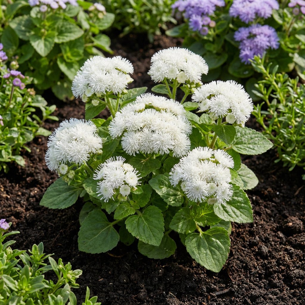 Ageratum White Ageratum Mexicanum – Hardy Garden Flower Seeds