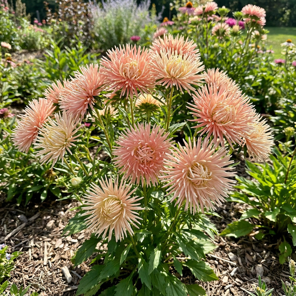 Aster Needle Unicum Salmon Pink Callistephus Chinensis – Vibrant Garden Flower Seeds