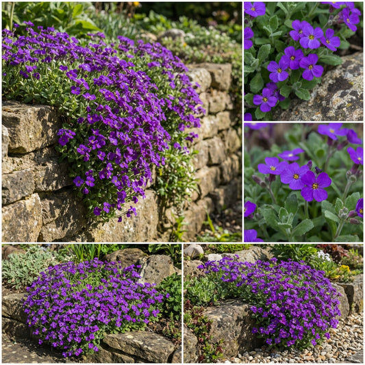 Aubrieta Rock Cress Cascade Purple Aubrieta Hybrida Superbissima – Vibrant Garden Flower Seeds