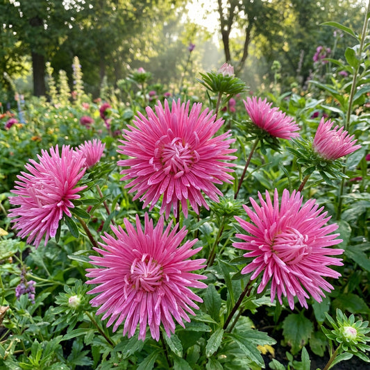 Aster Needle Unicum Rose Callistephus Chinensis – Dwarf Garden Flower Seeds