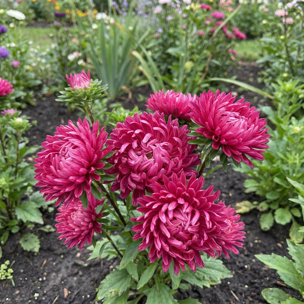 Aster Gremlin Dark Rose Double Callistephus Chinensis – Garden Flower Seeds