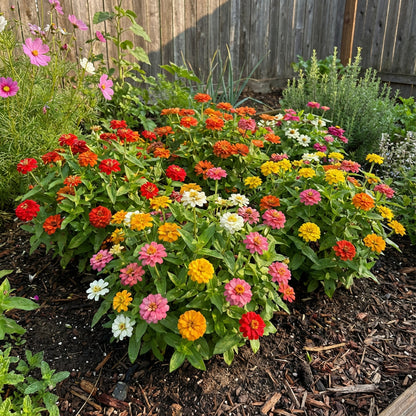 Zinnia Lilliput Mixed Colors Zinnia Elegans – Compact Garden Flower Seeds