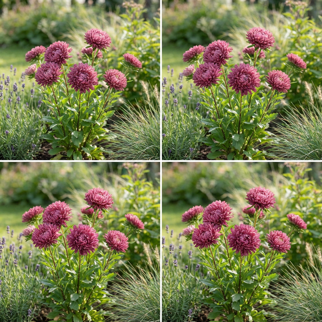 Aster Gremlin Dark Rose Double Callistephus Chinensis – Compact Flower Seeds