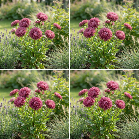 Aster Gremlin Dark Rose Double Callistephus Chinensis – Compact Flower Seeds