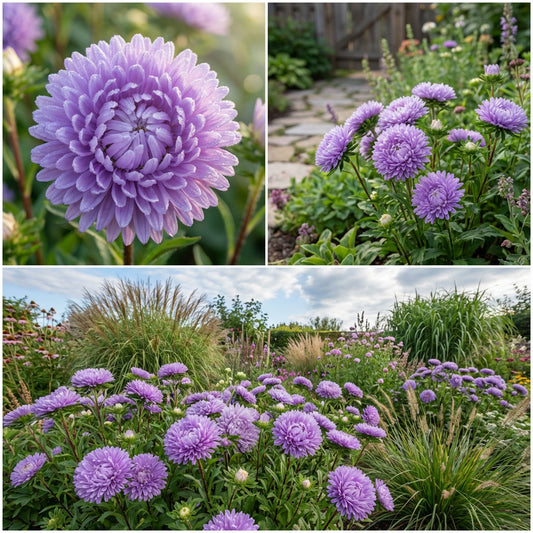 Aster Gremlin Lavender Double Callistephus Chinensis – Decorative Garden Flower Seeds