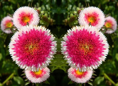 Aster Pompon Hinomaru Callistephus Chinensis – Dwarf Garden Flower Seeds