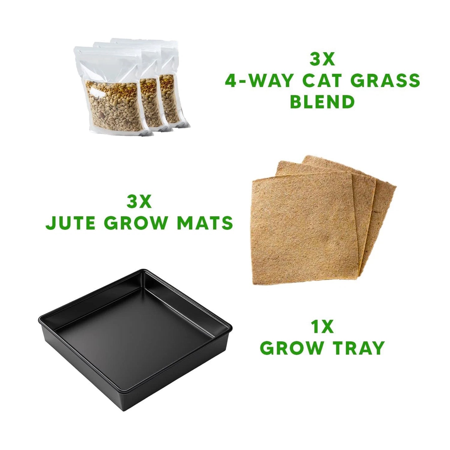 Cat Grass Growing Kit – Organic Seed in Jute Grow Bag – Pet Grass Seeds