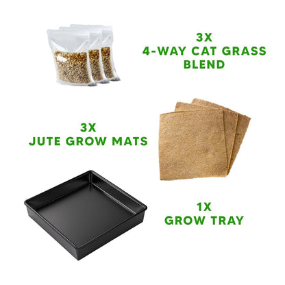 Cat Grass Growing Kit – Organic Seed in Jute Grow Bag – Pet Grass Seeds